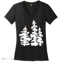 Pine Trees Illustration Women's V-Neck T-Shirt thumb 0