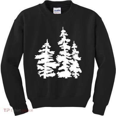 Pine Trees Illustration Kids Sweatshirt