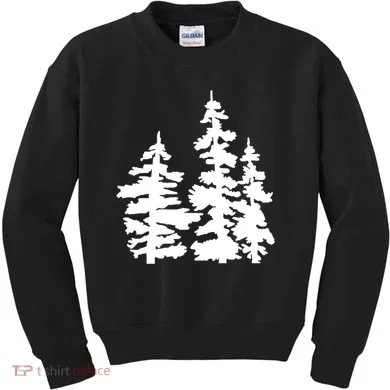 Pine Trees Illustration Kids Sweatshirt