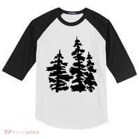 Pine Trees Illustration Kids Colorblock Raglan Jersey thumb 0