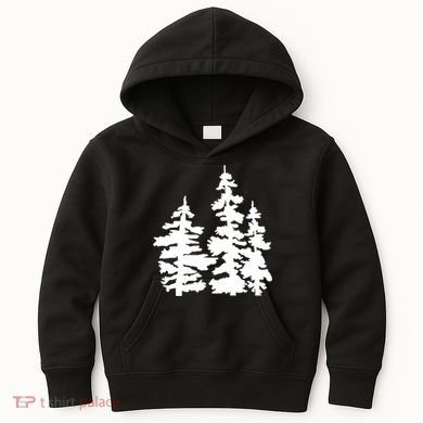 Pine Trees Illustration Kids Hoodie
