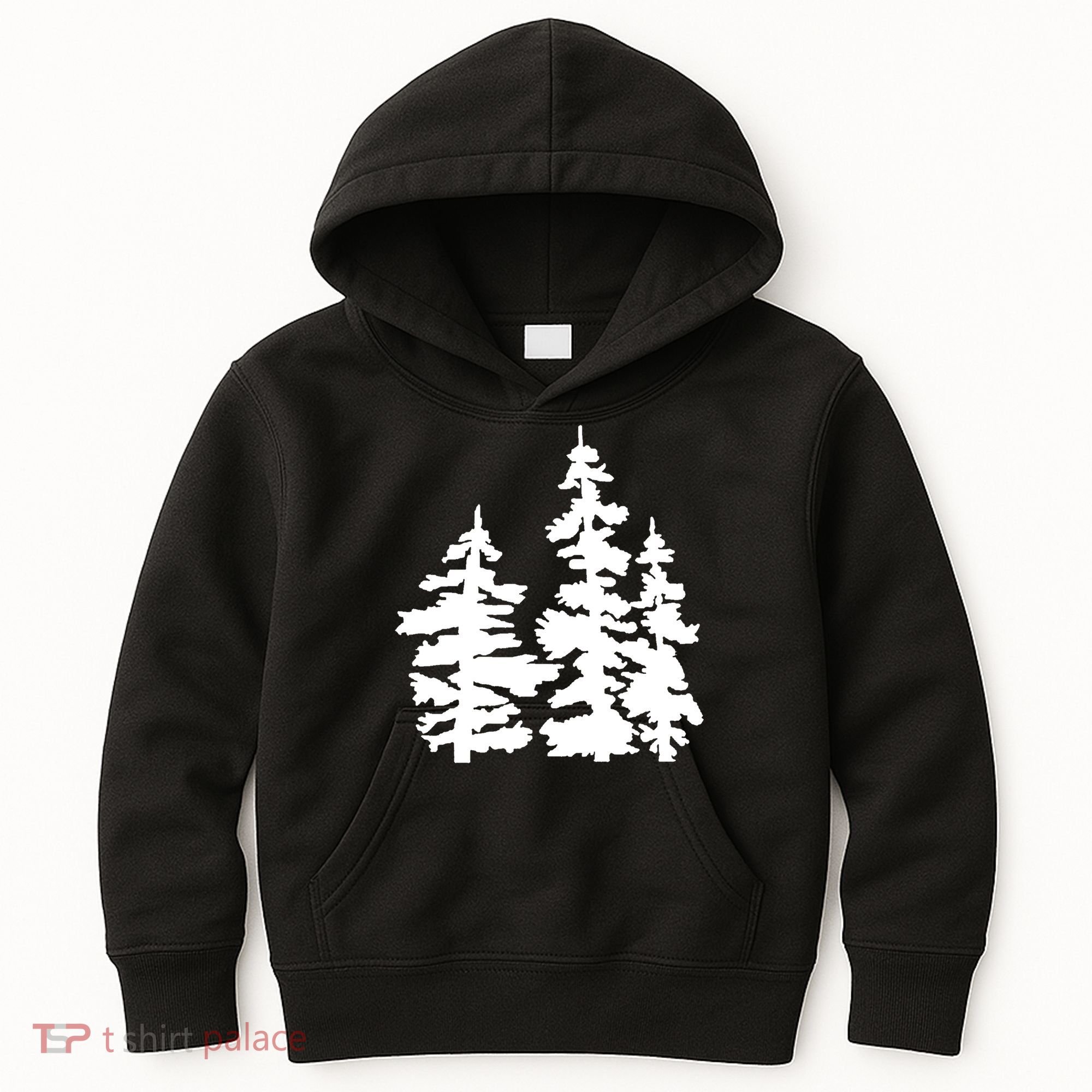 Pine Trees Illustration Kids Hoodie