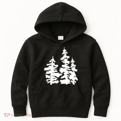 Pine Trees Illustration Kids Hoodie