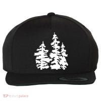 Pine Trees Illustration Wool Snapback Cap thumb 0