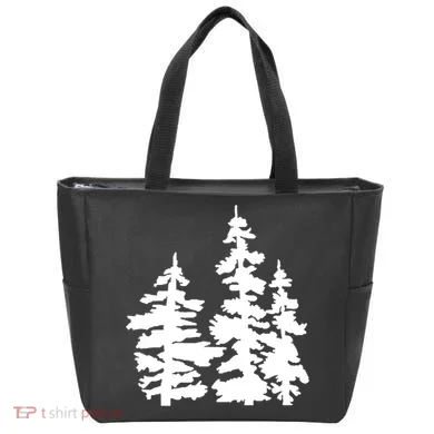 Pine Trees Illustration Tote Bag