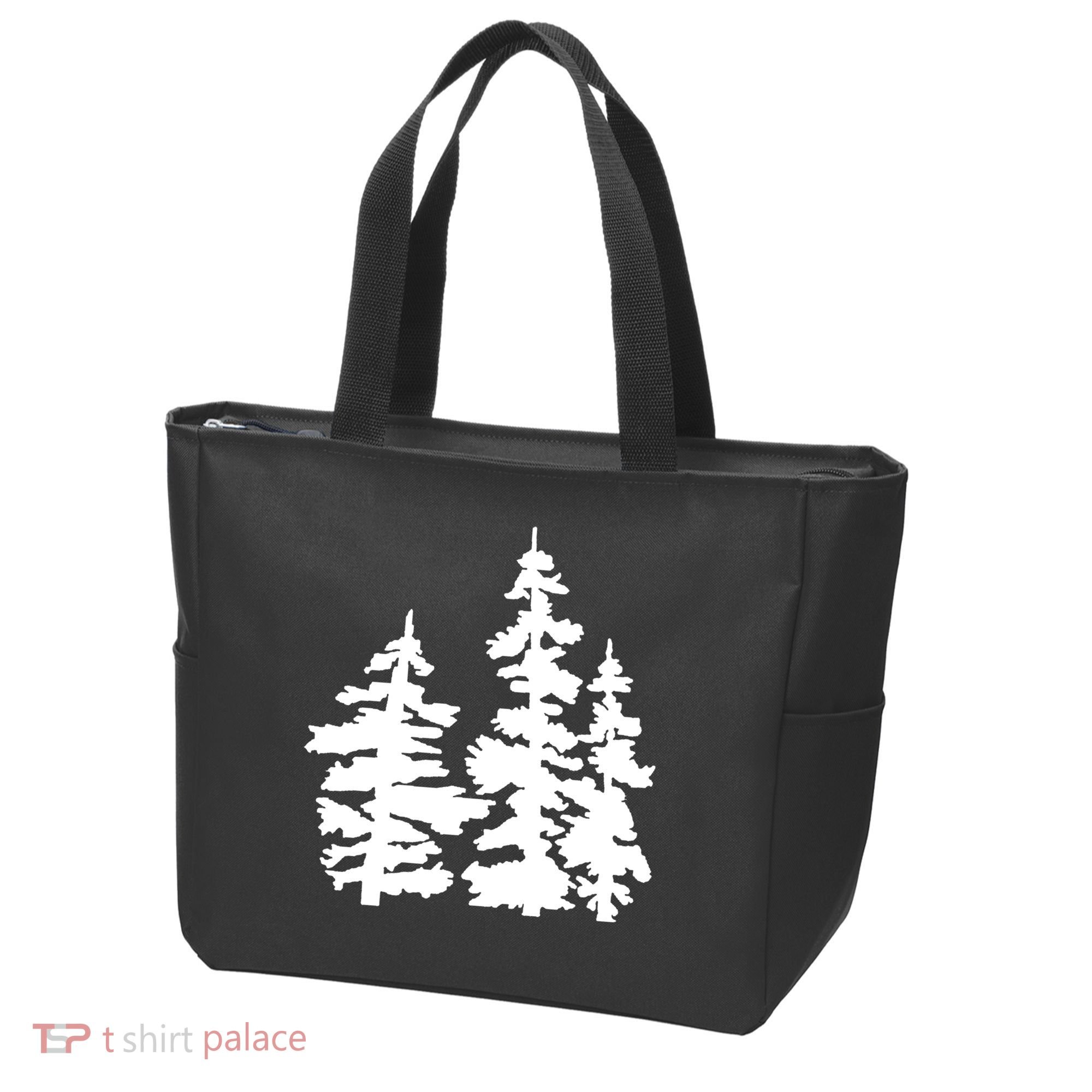 Pine Trees Illustration Tote Bag