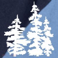 Pine Trees Illustration Raglan Baseball Sleeve Shirt thumb 2