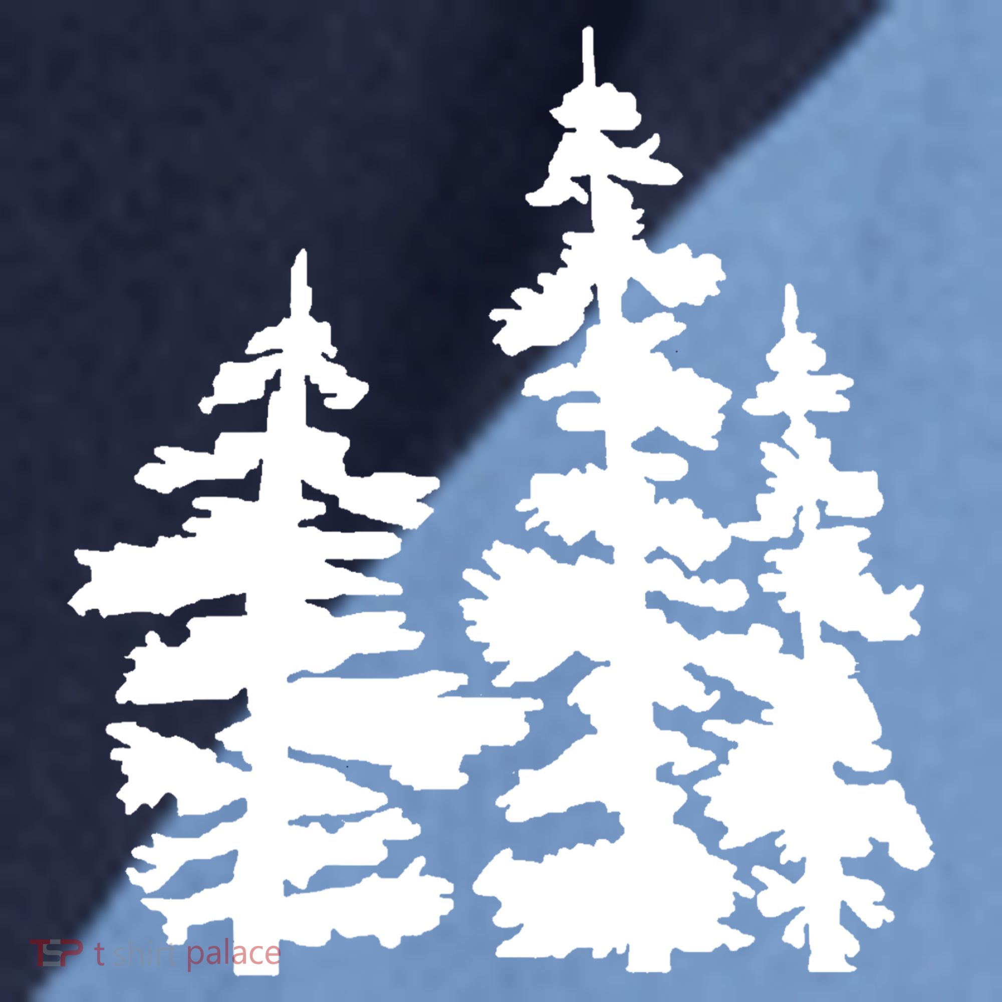 Pine Trees Illustration Raglan Baseball Sleeve Shirt