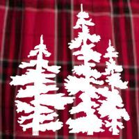 Pine Trees Illustration Women's Flannel Plaid Pajama Pants thumb 2