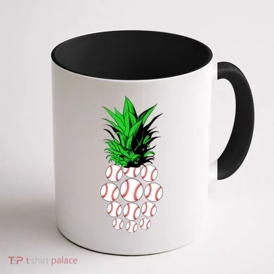 Pineapple Baseball Coffee Mug back