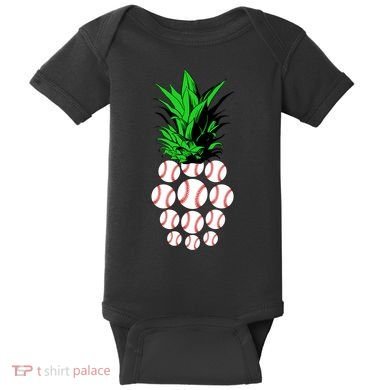 Pineapple Baseball Baby Bodysuit