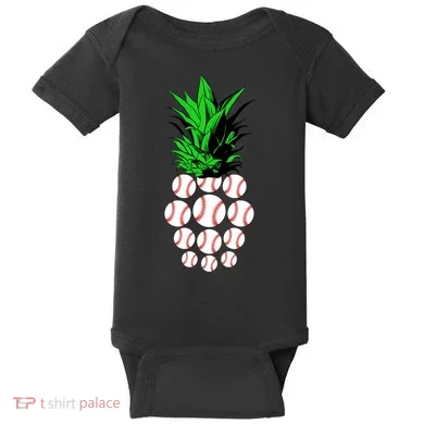 Pineapple Baseball Baby Bodysuit