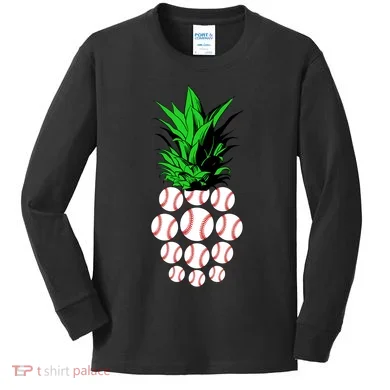 Pineapple Baseball Kids Long Sleeve Shirt