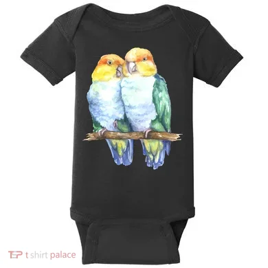 Pineapple Conure Watercolor Bird Baby Bodysuit