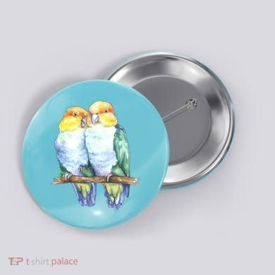 Pineapple Conure Watercolor Bird Button