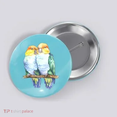 Pineapple Conure Watercolor Bird Button