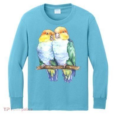Pineapple Conure Watercolor Bird Kids Long Sleeve Shirt