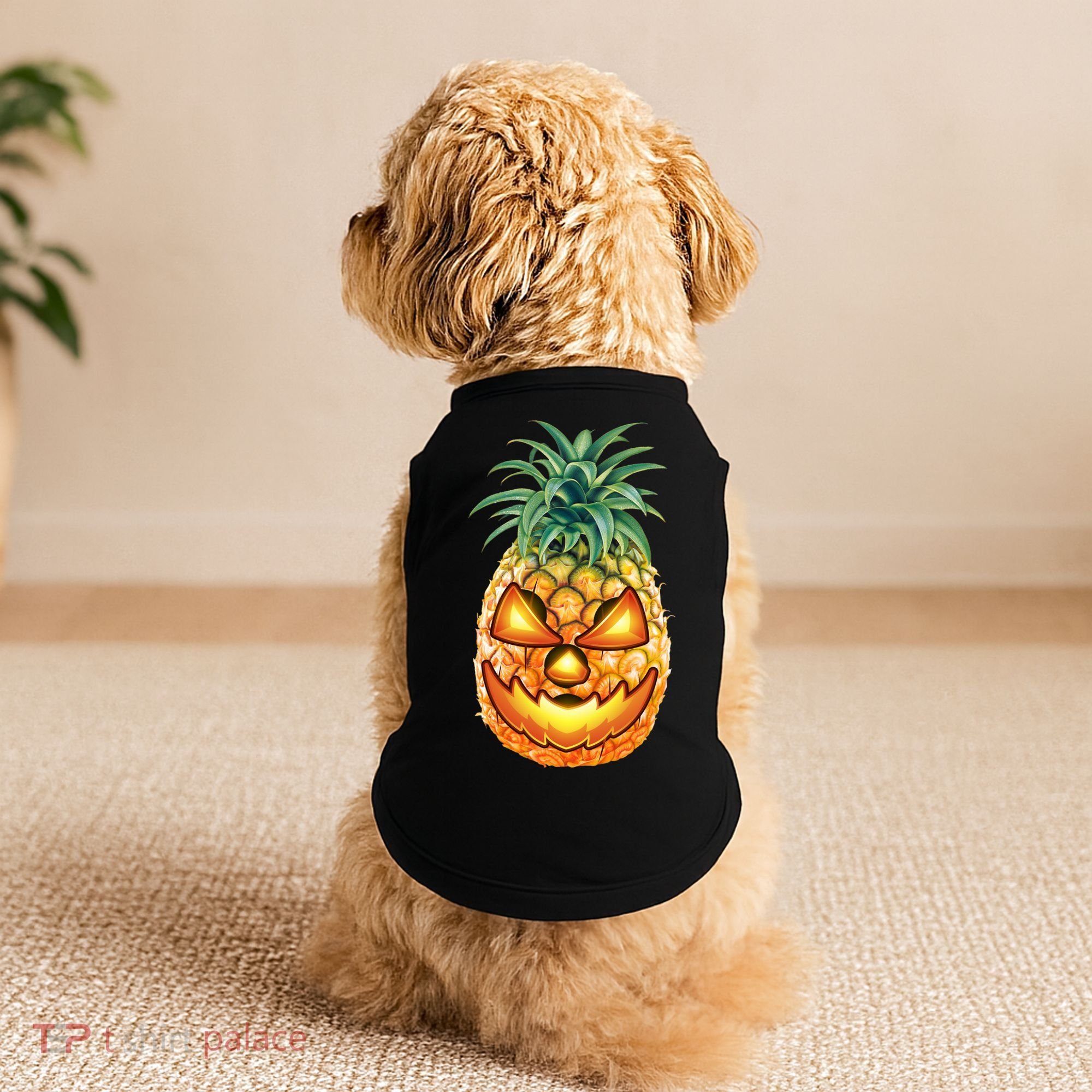 Pineapple Jack O Lantern Face Doggie Tank