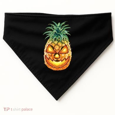 Pineapple Jack O Lantern Face USA-Made Doggie Bandana