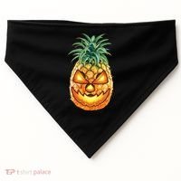 Pineapple Jack O Lantern Face USA-Made Doggie Bandana thumb 0