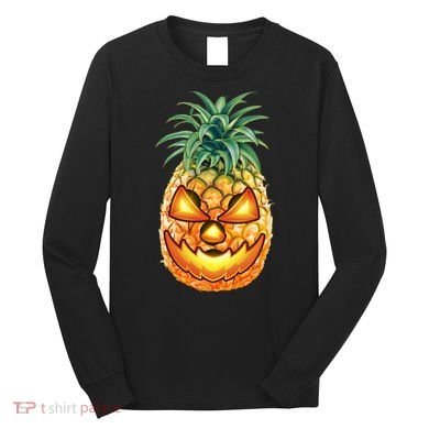Pineapple Jack O Lantern Face Long Sleeve Shirt