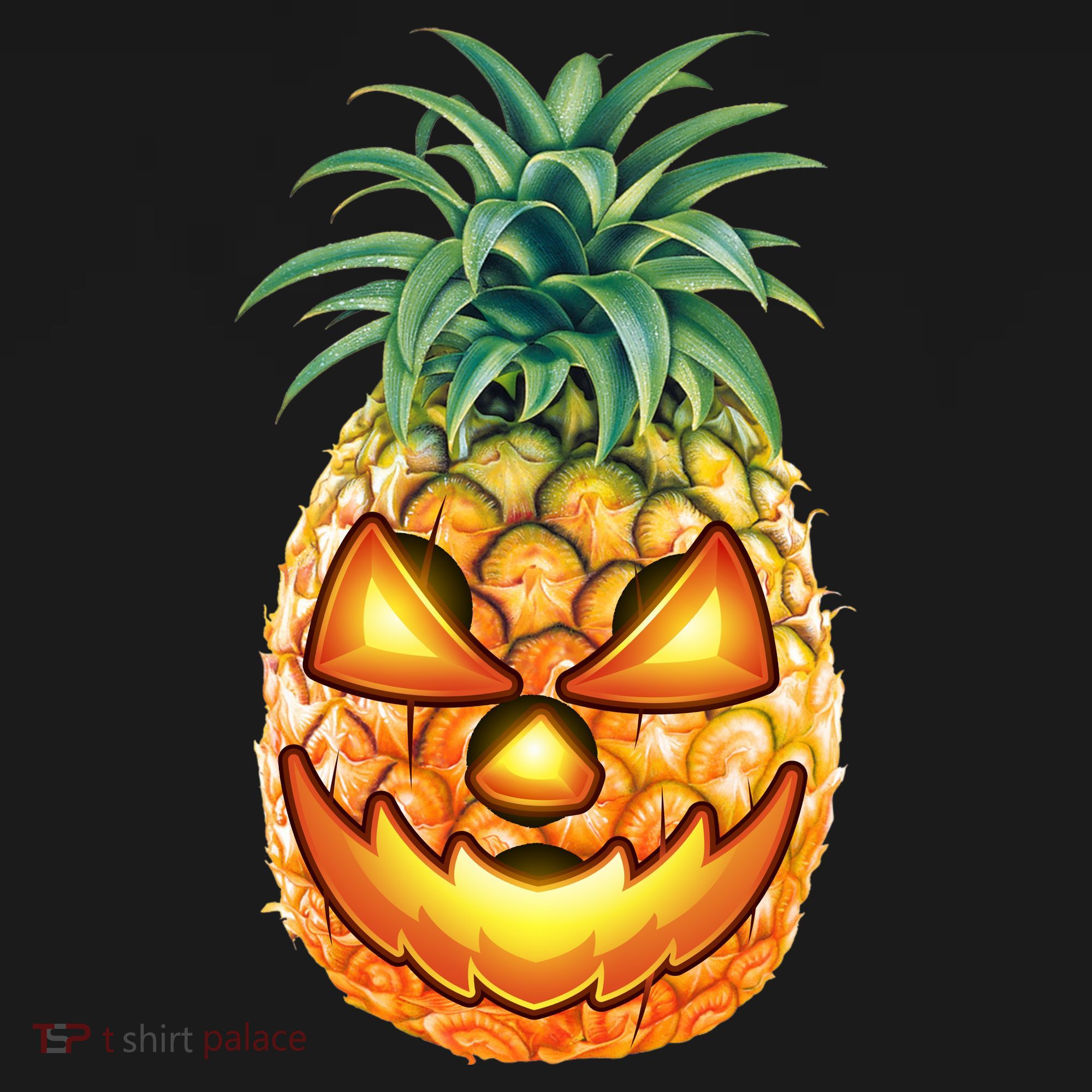 Pineapple Jack O Lantern Face T-Shirt