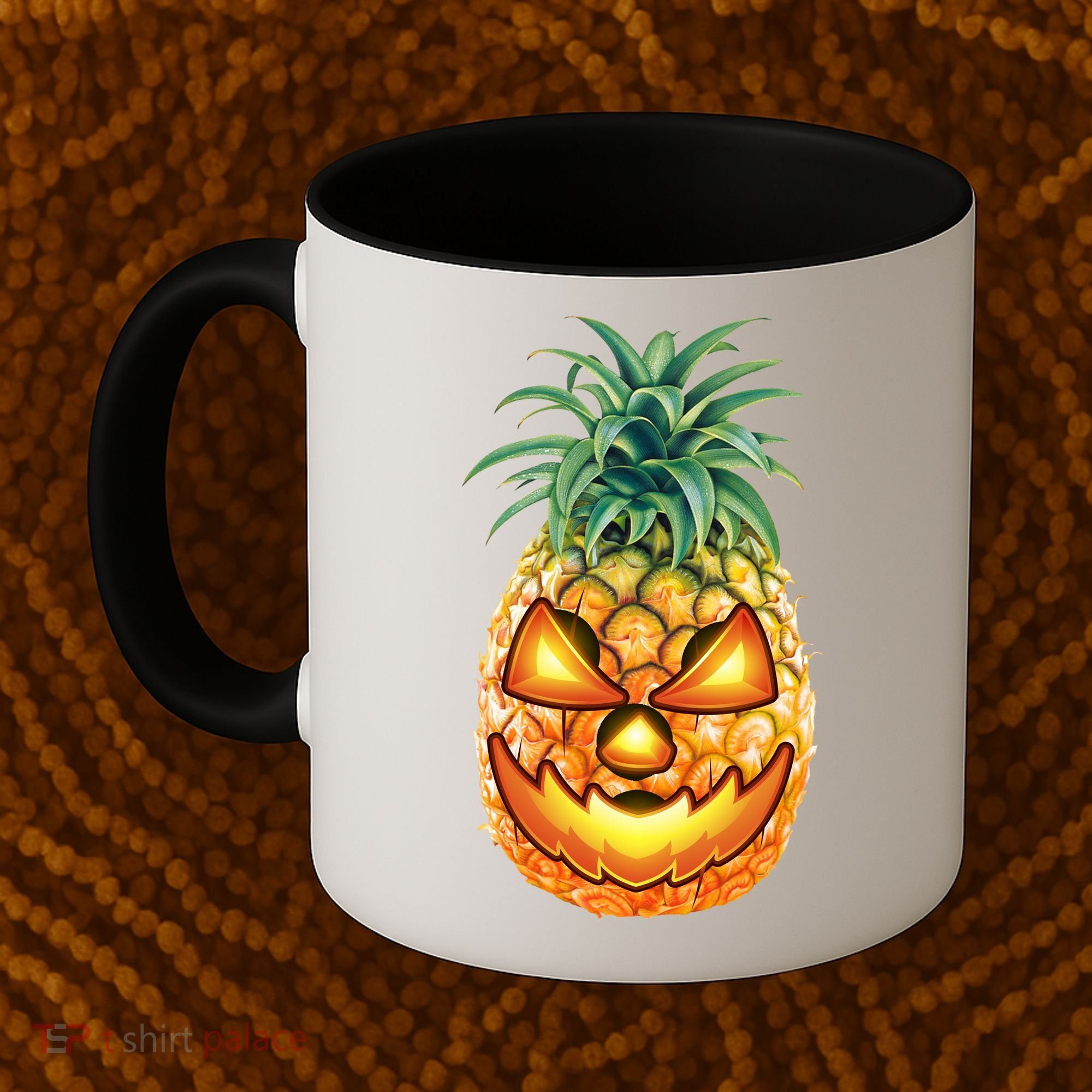 Pineapple Jack O Lantern Face Coffee Mug