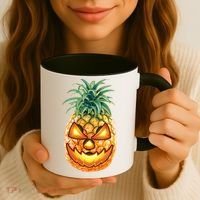 Pineapple Jack O Lantern Face Coffee Mug thumb 3