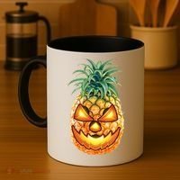 Pineapple Jack O Lantern Face Coffee Mug thumb 4