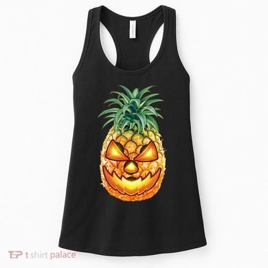 Pineapple Jack O Lantern Face Women's Tank Top
