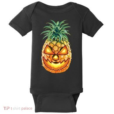 Pineapple Jack O Lantern Face Baby Bodysuit