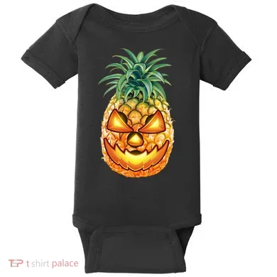 Pineapple Jack O Lantern Face Baby Bodysuit