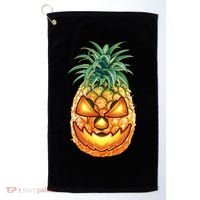 Pineapple Jack O Lantern Face Golf Towel thumb 0