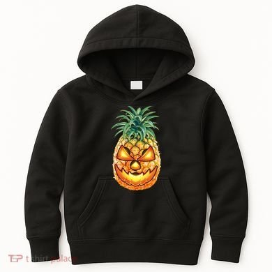 Pineapple Jack O Lantern Face Kids Hoodie