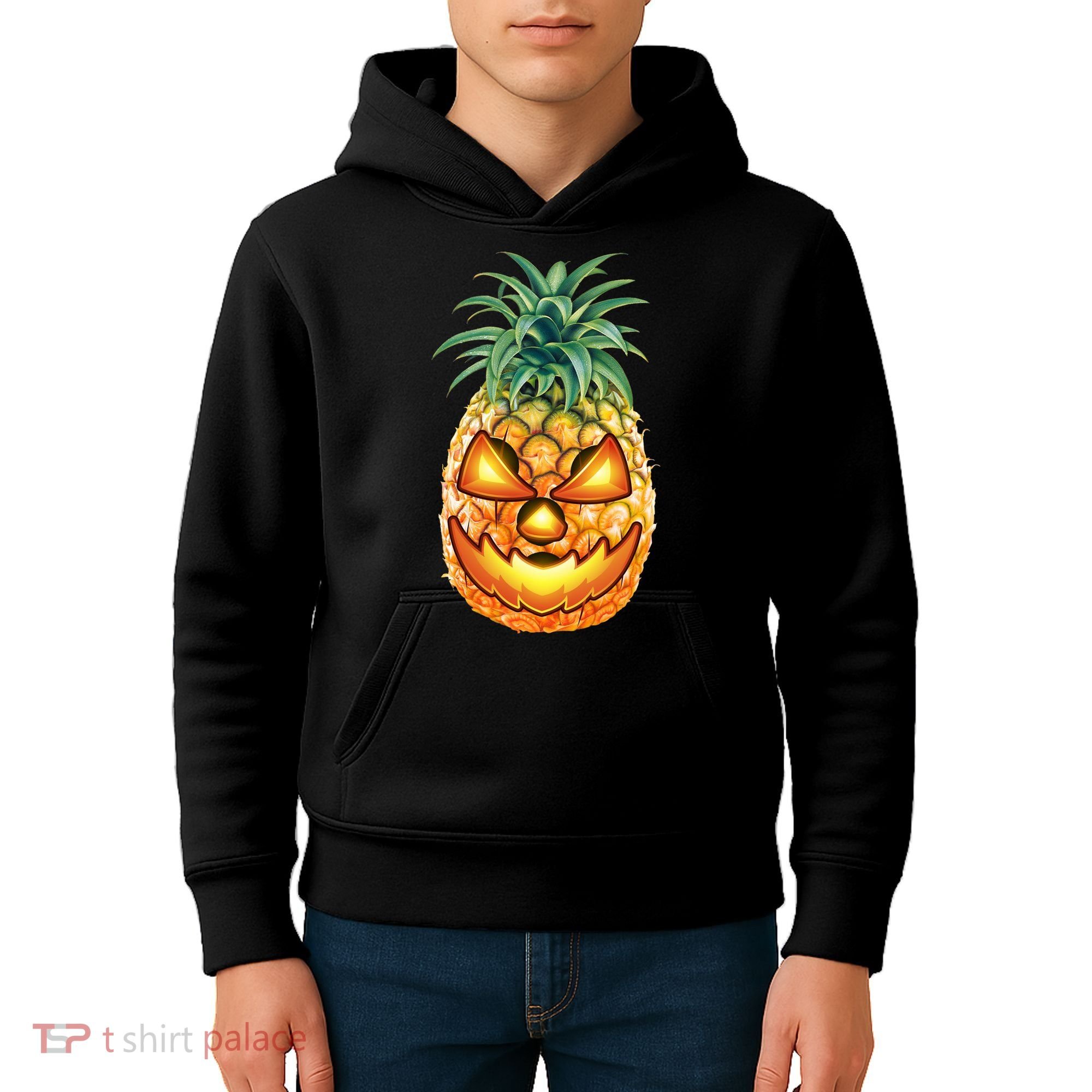 Pineapple Jack O Lantern Face Kids Hoodie