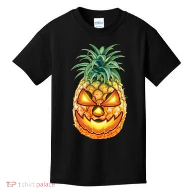 Pineapple Jack O Lantern Face Kids T-Shirt