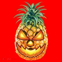 Pineapple Jack O Lantern Face Santa Hat thumb 1