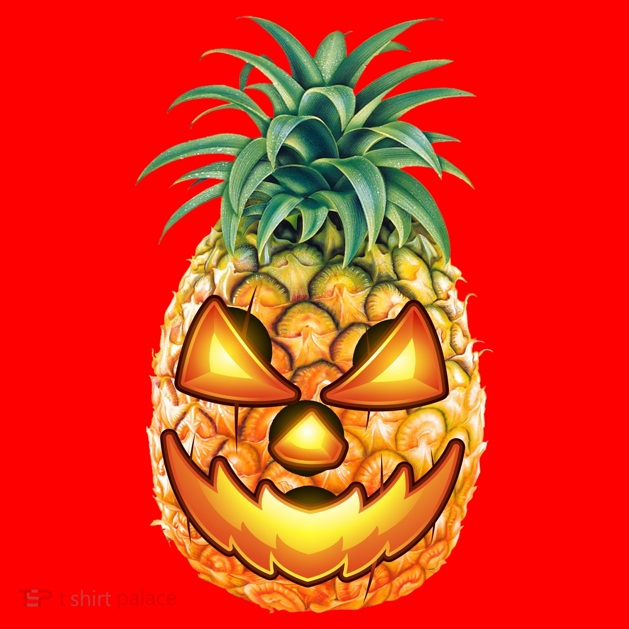 Pineapple Jack O Lantern Face Santa Hat