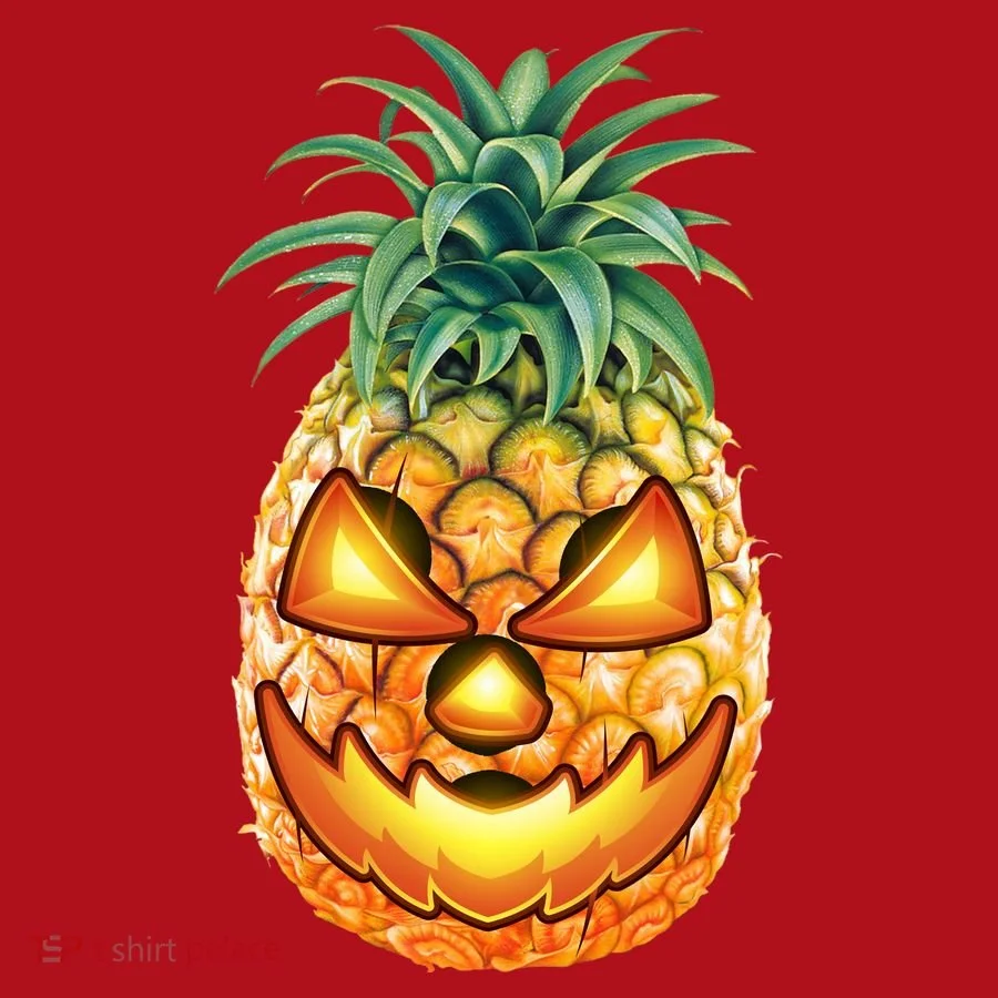 Pineapple Jack O Lantern Face Christmas Stocking