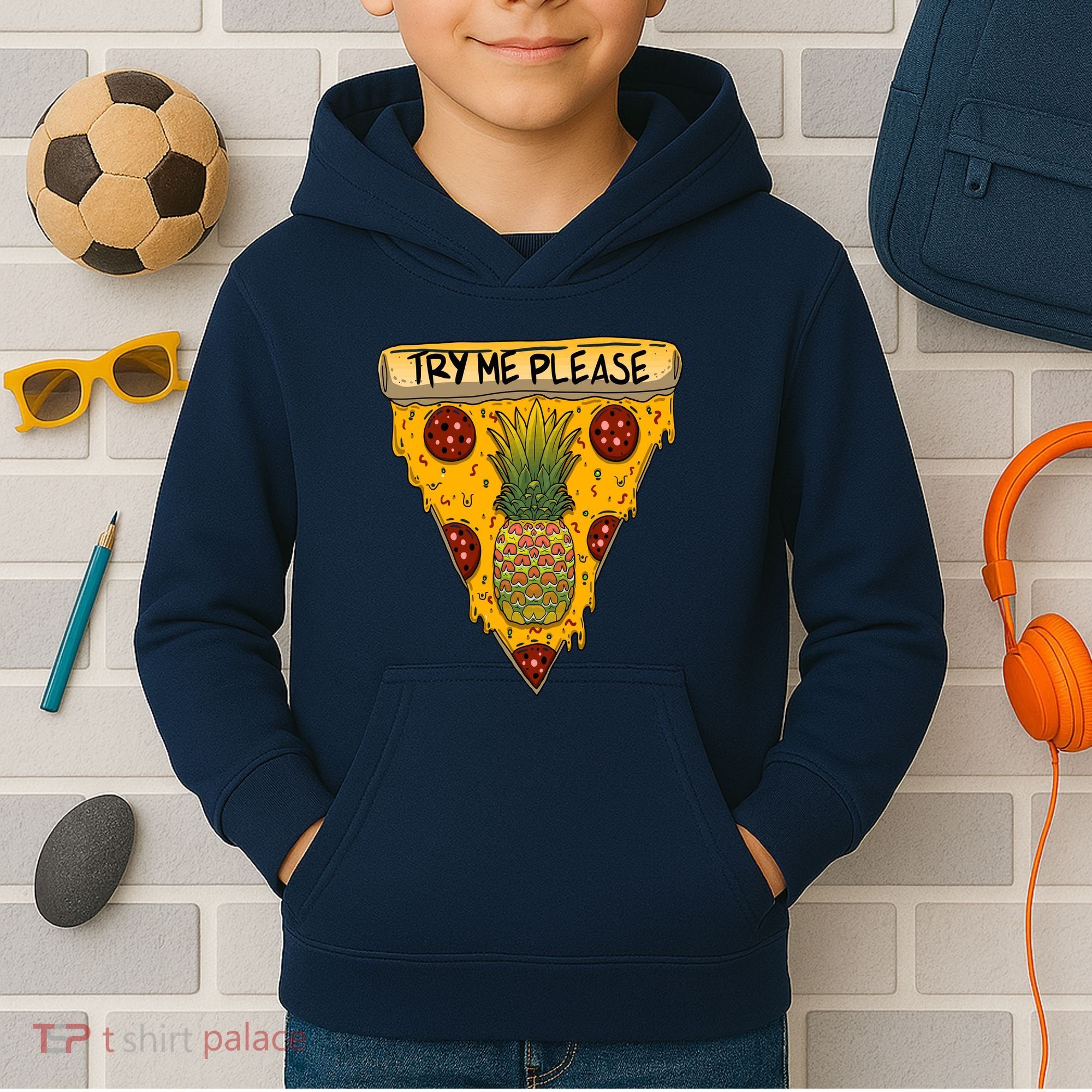 Pineapple Peperoni Pizza Kids Hoodie