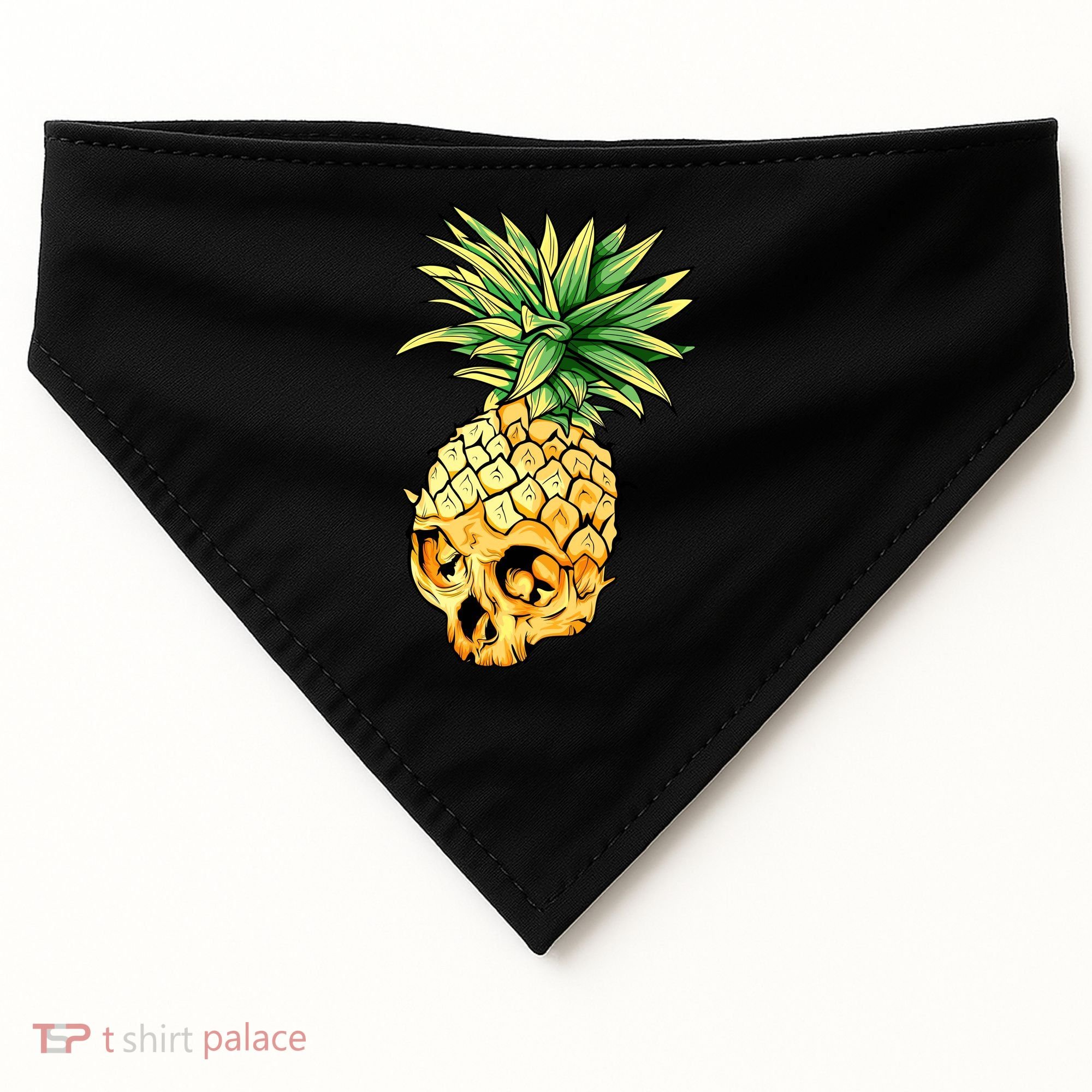  Pineapple Skull USA-Made Doggie Bandana