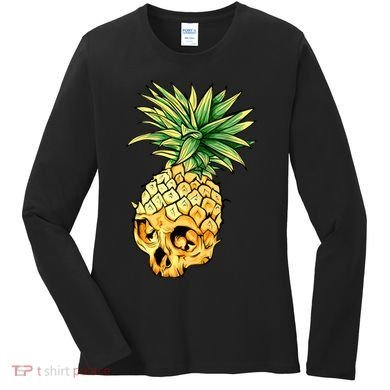  Pineapple Skull Women's Long Sleeve Shirt