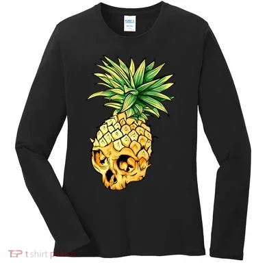  Pineapple Skull Women's Long Sleeve Shirt