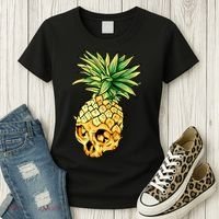  Pineapple Skull Women's T-Shirt thumb 3