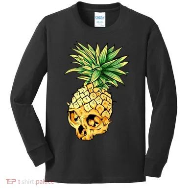 Pineapple Skull Kids Long Sleeve Shirt