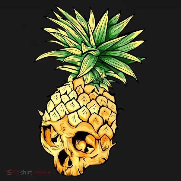  Pineapple Skull Kids Long Sleeve Shirt