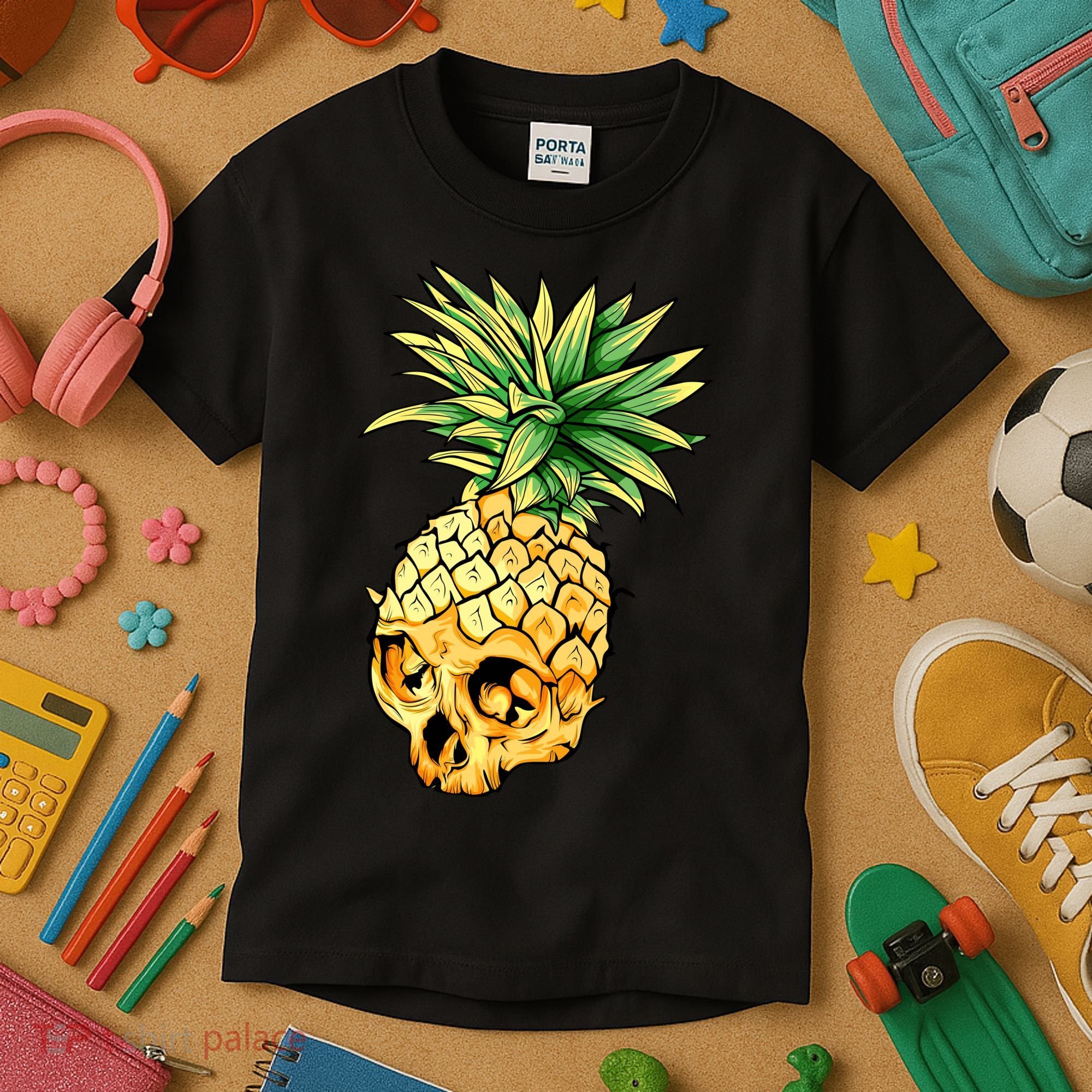  Pineapple Skull Kids T-Shirt