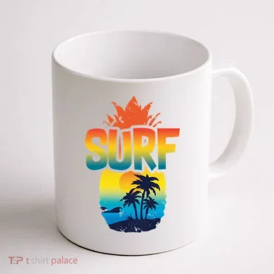Pineapple Summer Surf Coffee Mug back