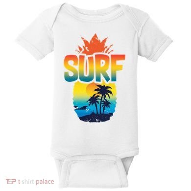 Pineapple Summer Surf Baby Bodysuit