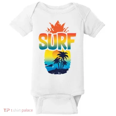 Pineapple Summer Surf Baby Bodysuit